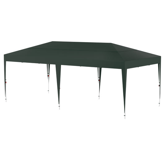Partytent – Tuinpaviljoen – Feesttent – Tuintent – Overkapping – Opvouwbaar – Waterdicht – Stevig Gecoat Stalen Frame – 6x3 Meter – Groen