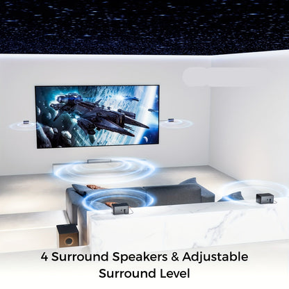 Home Cinema Set – Surround Sound Systeem – Home Theater Geluidssysteem – Speakerset – Draadloze Subwoofer – 7.1 Kanaals Surround – 410W Pieken – App Met 121 EQ-Presets