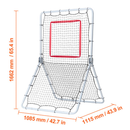 Baseball Rebounder – Softball Trainer – Werpnet – Trainingsnet – Oefennet – Verstelbare Hoeken – Robuust Stalen Frame 3,5x6 ft – UV-bestendig PE Net