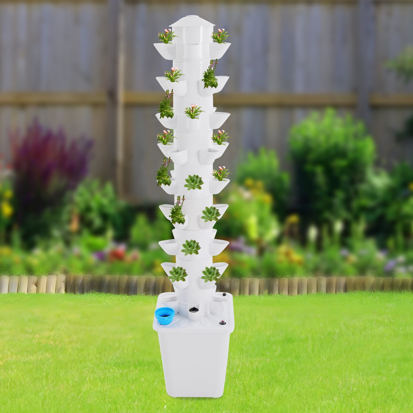 Hydroponische Kweektoren – Verticale Moestuin – Hydrocultuur Systeem – Plantentoren – Groeitoren – 9 Lagen Met 45 Plantgaten – Waterpomp Met 10L Tank – Compact Ruimtebesparend