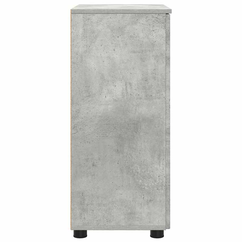 Simple European-Style Bathroom Furniture Set, Stylish and Practical Decorative Bathroom Storage, Concrete Gray Bathroom Cabinet with Shelf, 60 x 35 x 80 cm, Treated Wood