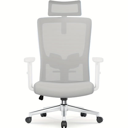 Office Chair, Ergonomic Office Chair With Adjustable Headrest, Lumbar Support, Height-adjustable Swivel Chair, Back-friendly Chair With Up To 135° Tilt Angle, Office Chair For 180 Kg, Black.