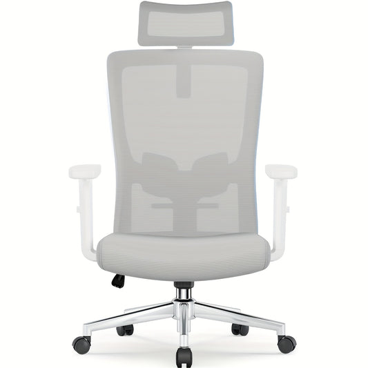 Office Chair, Ergonomic Office Chair With Adjustable Headrest, Lumbar Support, Height-adjustable Swivel Chair, Back-friendly Chair With Up To 135° Tilt Angle, Office Chair For 180 Kg, Black.