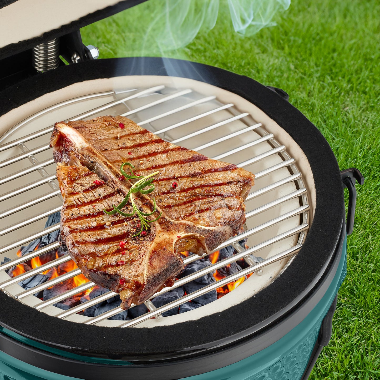 Houtskoolbarbecue – BBQ Grill – Barbecuewagen – Tuinbarbecue – Buitenbarbecue – Ruim Grilloppervlak Met 2 Roosters – Verstelbare Houtskooltray In 4 Hoogtes