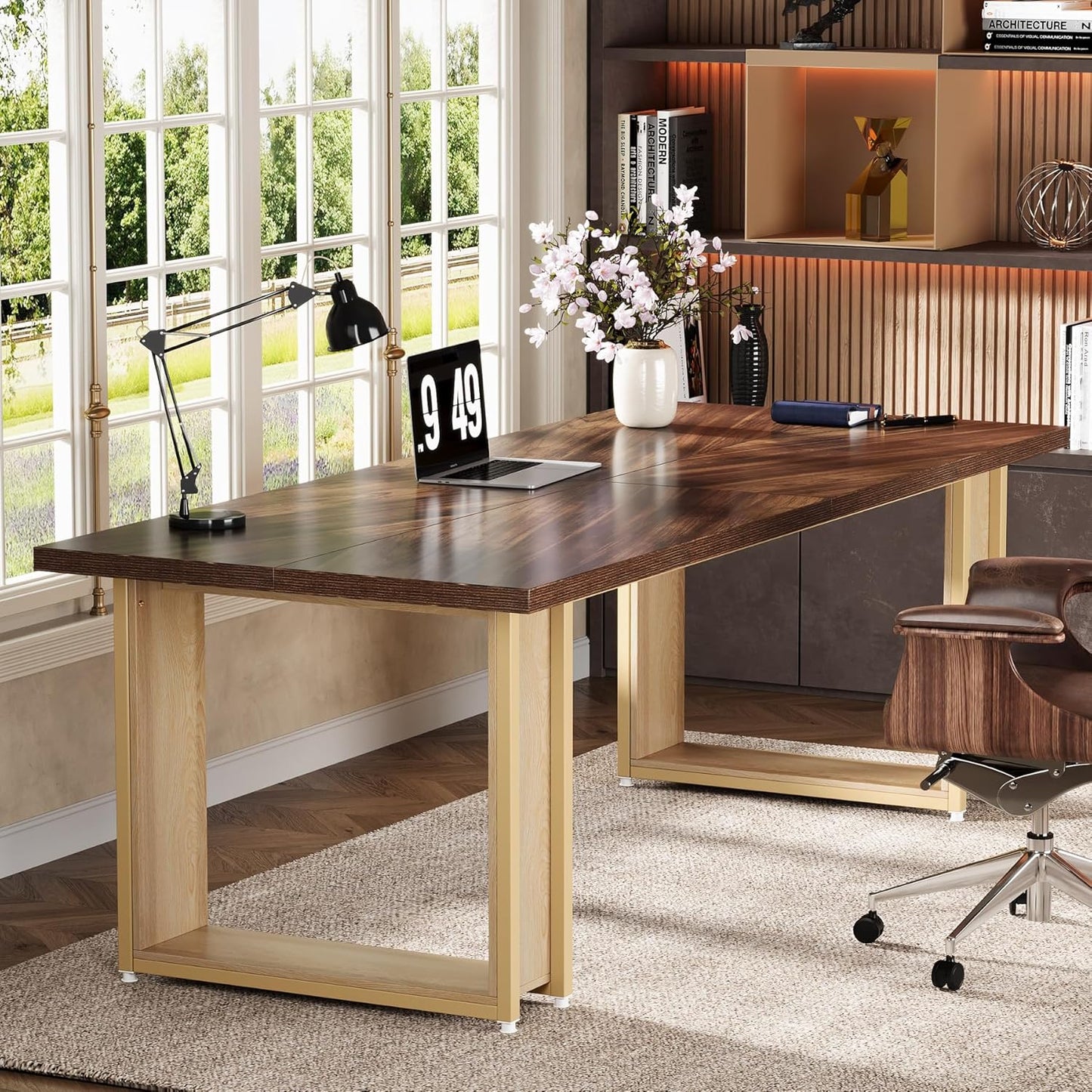 Bureau – Werktafel – Computerbureau – Schrijftafel – Thuiswerkplek – 160 cm Groot – Stevig Metalen Sledestijl Frame