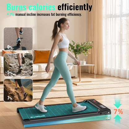 Loopband – Wandelband – Hardloopband – Walking Pad – Treadmill – 7% Helling – Stille 2,25PK Motor – Opvouwbaar, Compact & Draagbaar