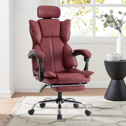 Gamingstoel – Gamestoel – Gaming Chair – Bureaustoel – Game Stoel – Ergonomisch verstelbaar – PU-Leder paars/wit – Zachte schuimvulling – Stevige rugsteun