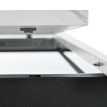 Extendable/Telescopic Dining Table with Expandable/Telescopic Length (140/180) - Modern Marble Tabletop & Sturdy Metal Frame Suitable for Home & Office, Space-Saving Expandable Desk Table