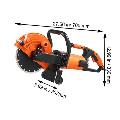 Betonsnijder – Freesmachine – Cirkelzaag – Betonzaag – Natte Zaag – 4800 Watt Motor – Max Zaagdiepte 89 mm