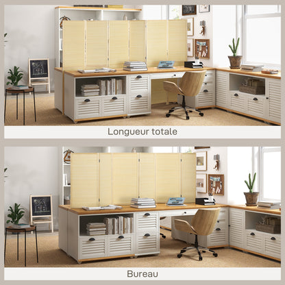 Kamerscherm – Kamerverdeling – Roomdivider – Scheidingswand – Kamerscherm bamboe – 6 Panelen – 270x180 cm – Lichtgewicht & Natuurlijk materiaal