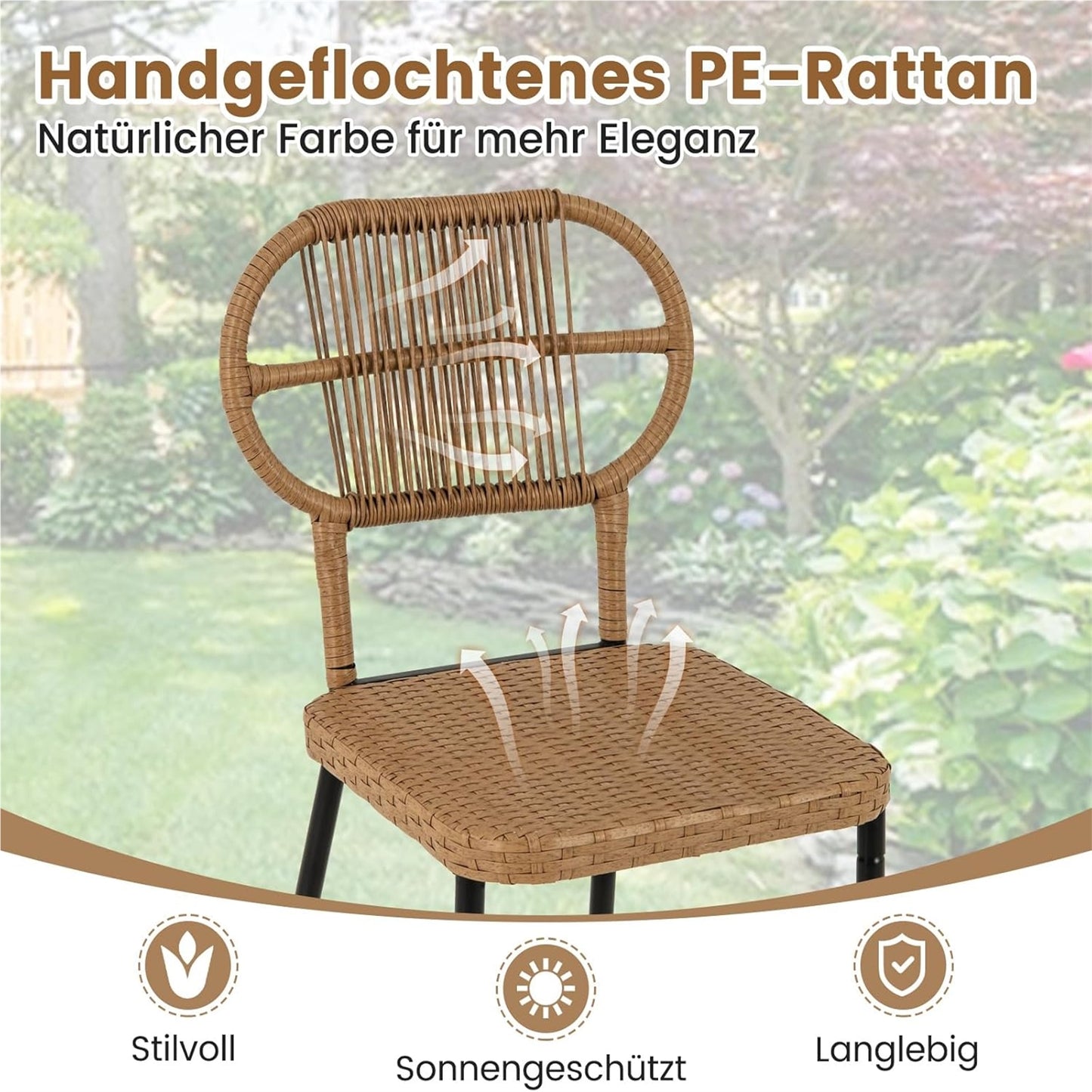 Tuinset – Tuinmeubelset – Balkonset – Bistroset – Loungeset – Compact Rattan Design – Inclusief Opbergvak