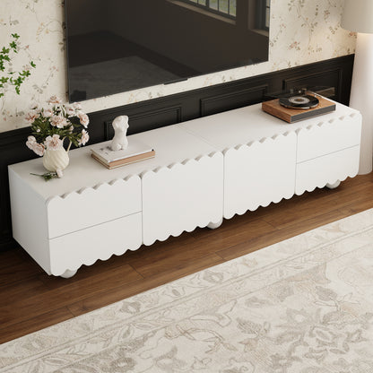 Modern White TV Cabinets, TV Stands, TV Panels, and Low-Profile TV Units | Featuring Unique Designs, Metal Construction, No Electricity Required