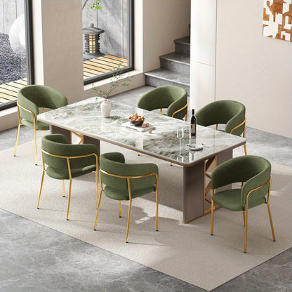 Eetkamerstoelen – Stoelen – Kuipstoelen – Eettafelstoelen – Woonkamerstoelen – Set van 4 – Groen Corduroy Stof – Schuine Metalen Poten Met Verstelbare Voetjes