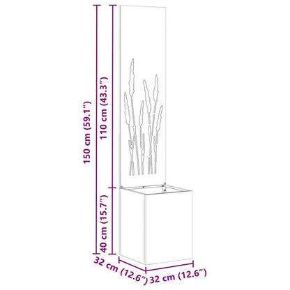 Bloembak – Plantenbak – Bloempot – Tuinbak – Balkonbak – Anthracite – 32x140 cm – Koudgewalst Staal – Weerbestendig