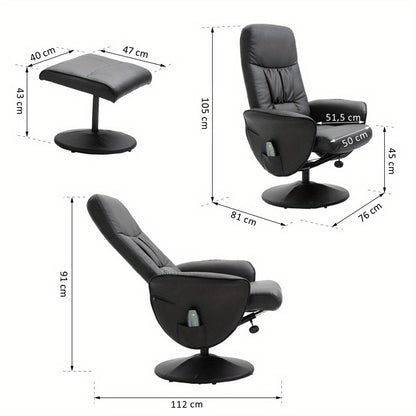 Fauteuil – Relaxstoel – Zitzak – Loungestoel – Leunstoel – Modern Zwart Imitatiesuède – Ergonomische Armleuningen – Hoge Rugleuning – Opbergbank – Onderhoudsvriendelijk