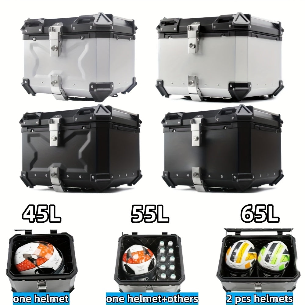 Motorhelm Opbergbox – Motor Koffer – Topkoffer – Helm Case – Bagagebox – 65L Aluminium – Waterdicht & Schokbestendig