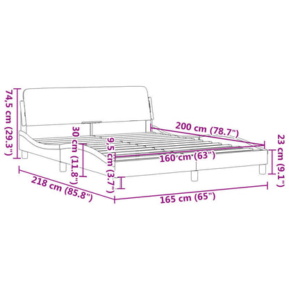 Bedframe – Tweepersoonsbed – Opbergbed – Slaapkamermeubel – Stijlvol Bed – Donkergrijs – 160x200 cm – Met Opbergruimte – Stevig Metalen Frame