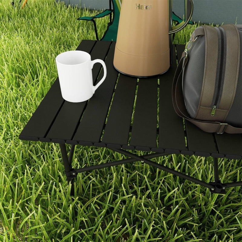 Vouwtafel – Opvouwbare Tafel – Kamp-Tafel – Picknicktafel – Balkontafel – Lichtgewicht Aluminium – Verstelbare Hoogte – Stevige X-Frame Constructie