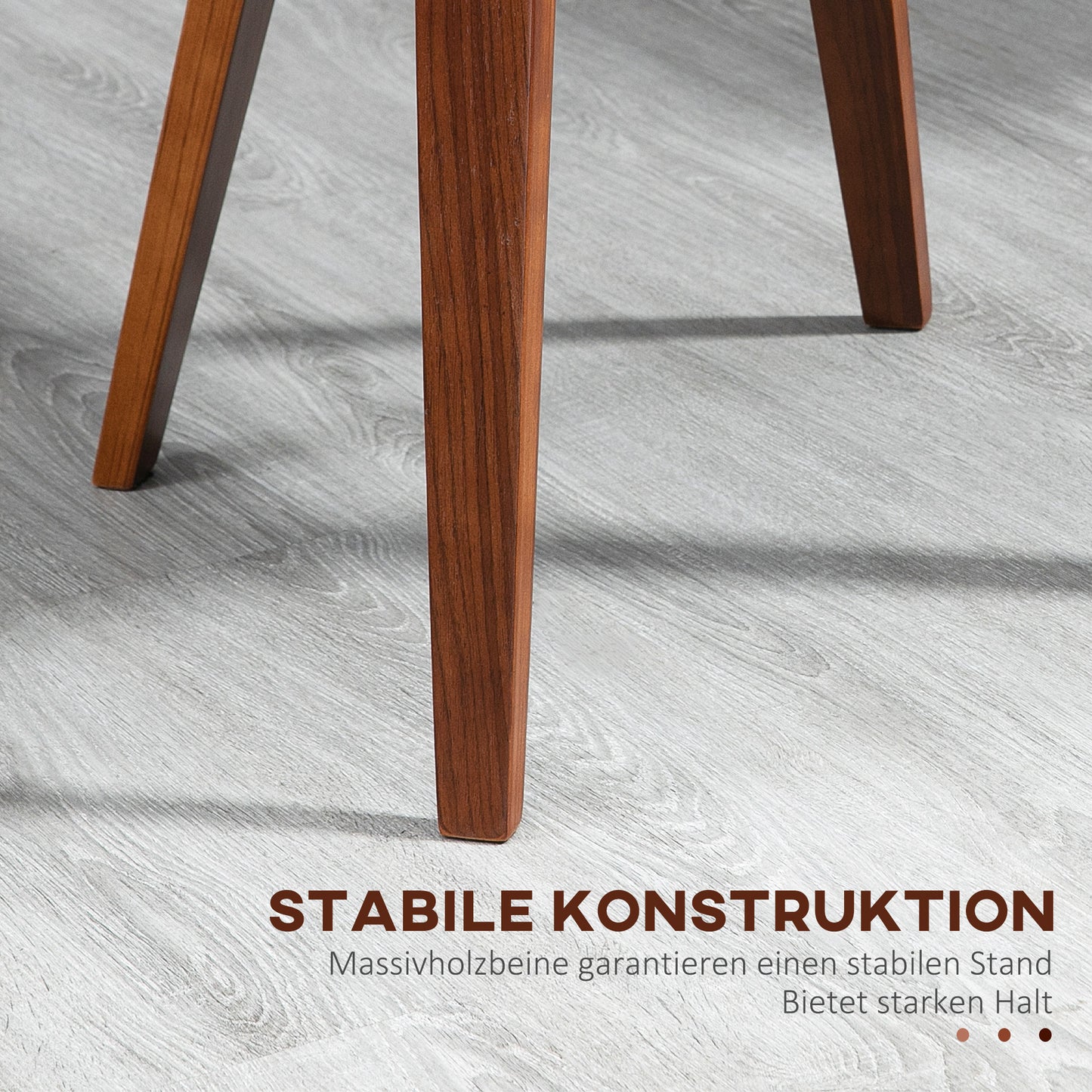 Eetkamerstoel – Vintage Stoel – Kuipstoel – Houten Stoel – Kunstleren Stoel – Set Van 2 – Comfortabele Foamzitting – Stevig Houten Frame
