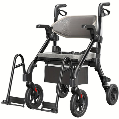 Rollator – Looprek – Mobiliteitshulpmiddel – Wandelwagen – Transportstoel – Lichtgewicht en Opvouwbaar – Inclusief Zitfunctie en Remsysteem