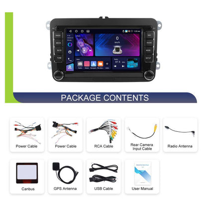 Autoradio – Autostereo – Double Din Radio – Multimedia Speler – 7 Inch HD Touchscreen – Android 15.0 Systeem – Draadloze CarPlay & Android Auto