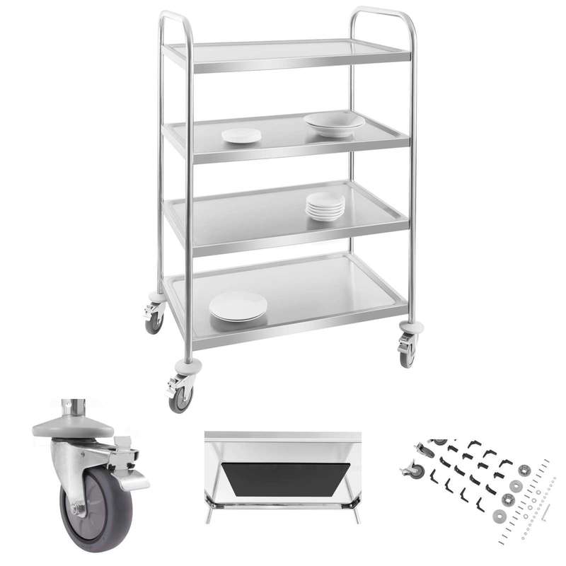 Stainless Steel Waiter's Trolley - 4 Shelves by Royal Catering