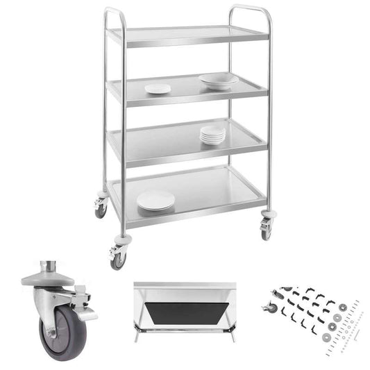 Stainless Steel Waiter's Trolley - 4 Shelves by Royal Catering