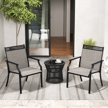 Tuinstoelen – Buitensstoelen – Tuinzetel – Balkonstoelen – Terrasstoelen – Weerbestendig – Hoog Rugleuning Met Armleuningen