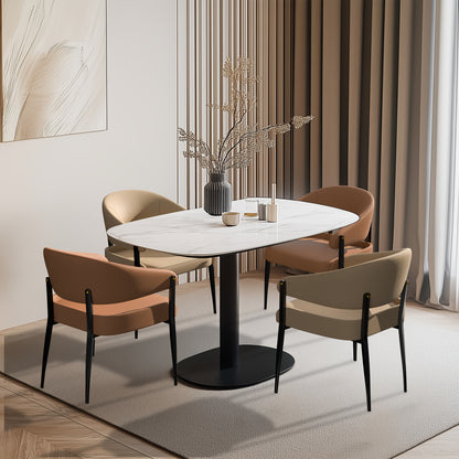 Eetkamerstoelen – Stoelen – Dining Chairs – Keukenstoelen – Zitmeubilair – Set Van 2 – Microfiber Bekleding – Ergonomisch Design – Bruin Zwart