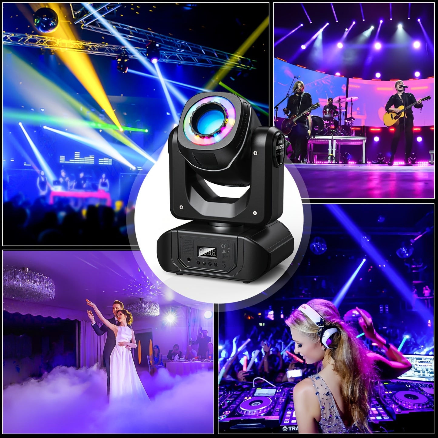 150W LED Beam Moving Head Lamp – DJ Verlichting – Disco Licht – Stage Spot – Party Lamp – 4 Stuks – 540° Rotatie – RGBW 5050 LED’s