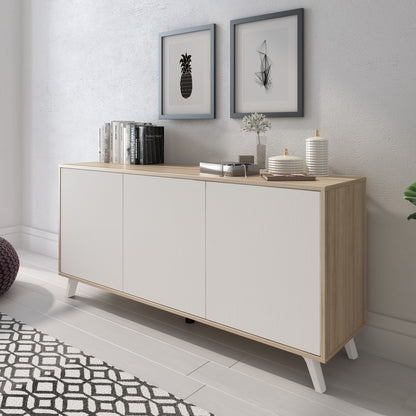 Dabello Sideboard, Kitchen Buffet, Design Living Room Cabinet, Modern 3-Door Sideboard with Shelves, 154x40x75 cm, Available in 6 Colors