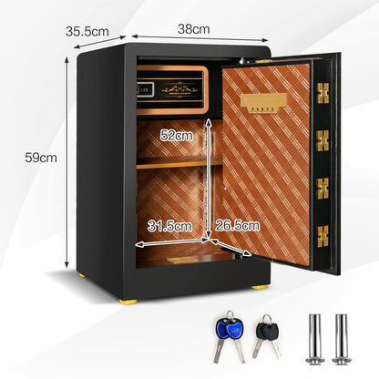Brandwerende Kluis – Veiligheidskluis – Documentenkluis – Elektronische Safe – Mini Kluis – 42,5L Inhoud – Verstelbare Plank & Alarm Systeem – Zwart