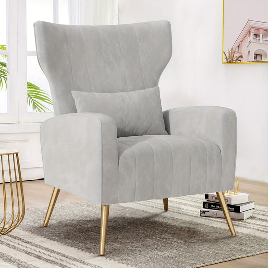 Fauteuil – Relaxstoel – Loungestoel – Leunstoel – Zetel – Velvet Bekleding – Memory Foam Kussen – Gouden Metalen Poten – Stevig Metalen Frame – Vloerbescherming