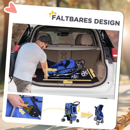 Hondenwagen – Hondenbuggy – Hondentrolley – Wandelwagen – Pet Stroller – All-Terrain Wielen Met Vering – Opvouwbaar Lichtgewicht Met Bekerhouder