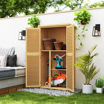 Tuinhuisje – Tuinkast – Tuinberging – Gereedschapsschuur – Opberghuis – Houten Tuinhuisje – Weerbestendig Asfalt Dak – 87x46,5x160 cm – Lichtgeel