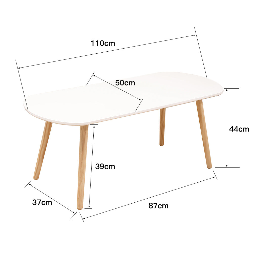 Lage Tafel – Bijzettafel – Salontafel – Sofa Tafel – Centrale Tafel – Massief Eikenhouten Poten – 110x50x45 cm