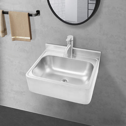 Wastafel – Opzetwastafel – Badkamerwastafel – Wasbak – Fontein – Roestvrij Staal – Compact 43x29x13 cm – Draaibare 180° Kraan