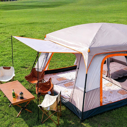 4-12 Person Large Family Luxury Camping Tent with Spacious Oval Plan, All-Season Heavy-Duty Outdoor Tent Suitable for Camping,, Glamping - Easy Setup & Durable Frame