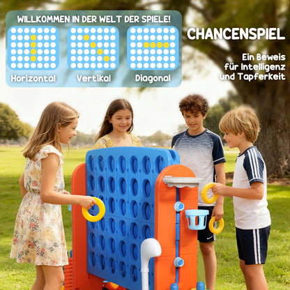 Vier op een rij – Connect Four – Strategiespel – Bordspel – Reisspel – Verstelbare Hoogte – Stevig Plastic – Multicolor