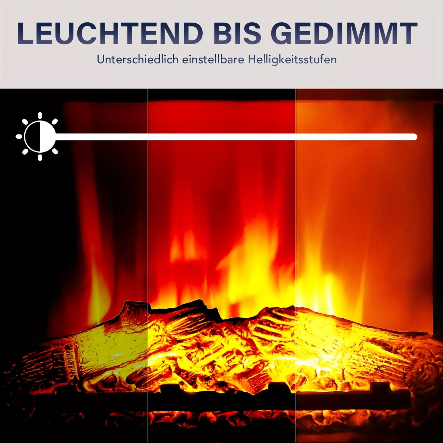 Elektrische Haard – Elektrische Open Haard – Sfeerverwarming – Haardmeubel – TV Meubel – Realistisch Vlameffect – 2000W Verwarming – Wit MDF Met Metaal