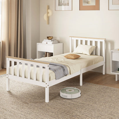 Bedframe Eenpersoonsbed – Eenpersoonsbed – Houten Bed – Kinderbed – Bedombouw – Natuurlijk Hout – Wit Gelakt – Met Opbergruimte Onderbed