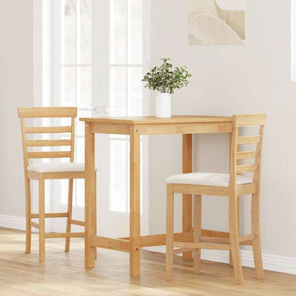 Bar stool with pillow 2pcs. Nature solid wood rubber tree,  Bar Seating, Sleek Bar Chair, Contemporary Design, Highquality Wood, Backrest Stool, Padded Stool, Bar Setup