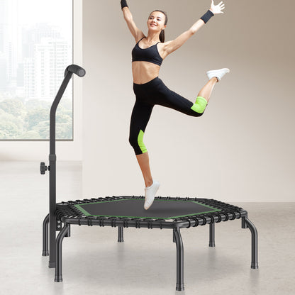 Mini Trampoline – Minitrampoline – Fitness Trampoline – Rebounder – Springmat – Verstelbaar Handvat – Draagkracht 204 kg