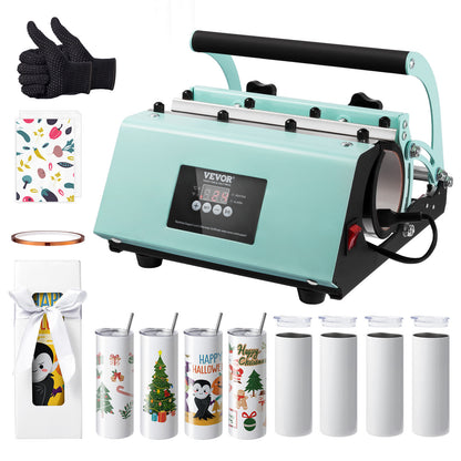 Tumblerpers – Warmtepers – Sublimatiepers – Mok Persmachine – Drinkbeker Pers – Inclusief 8x 20oz Foodgrade RVS Tumblers – Digitale Touchscreen Bediening – 1 Minuut Snelle Sublimatie