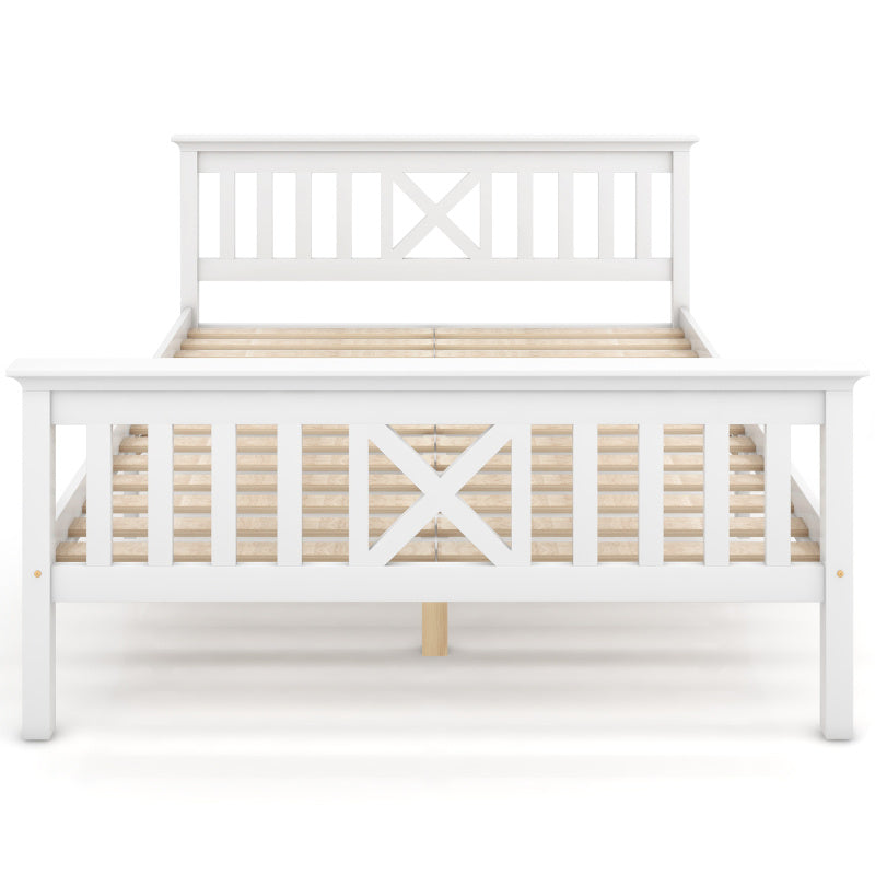 Tweepersoonsbed – Bedframe – Opbergbed – Slaapbank – Ledikant – Massief Dennehout – Vintage Design – 140x200 cm