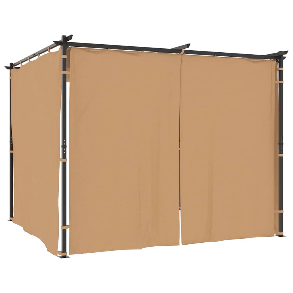 Partytent – Tuinoverkapping – Paviljoen – Tuinkamer – Tent – Taupe 3 x 3 Meter – Stevig Gecoat Stalen Frame – Water- en UV-bestendig Polyester Dak