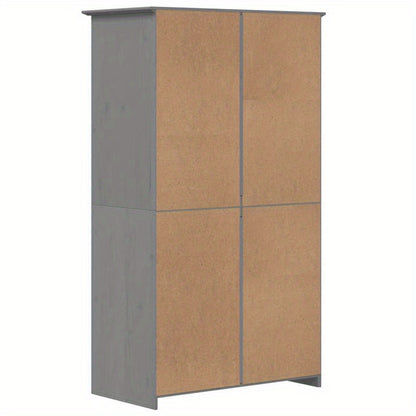 Kledingkast – Garderobekast – Kledingopberger – Kast – Linnenkast – Massief Grijs Grenen – Ruime Opbergkast 99x53,5x173 cm