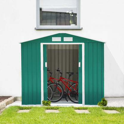 Tuinhuisje – Tuinschuur – Gereedschapsschuur – Tuinkast – Berging – Gegalvaniseerd Staal – 2,42 m² Opbergruimte – Dubbele Deuren met Hangslot
