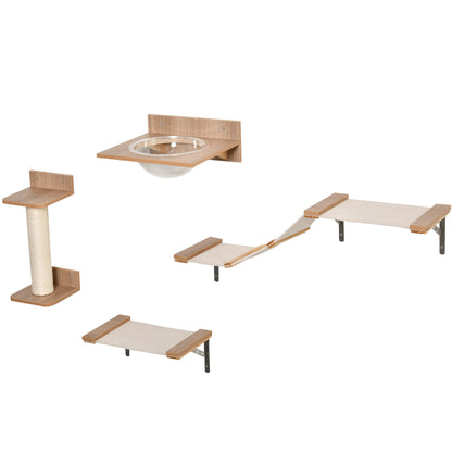 Krabpaal – Kattenklimwand – Kattenboom – Kattenmeubel – Krabmeubel – Lichtbruin – Sisal Krabpaal – Met Hangmat