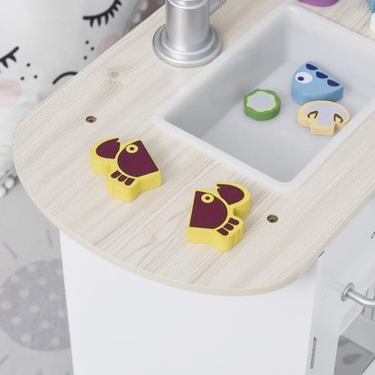 Speelkeuken – Kinderkeuken – Speelkeukentje – Speelkeukentje Voor Kinderen – Wit – 14-delige Accessoireset – Elektrische Waterdispenser – Afmeting 86x64x84,5 cm